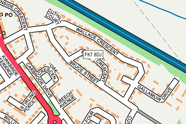 FK7 8DJ map - OS OpenMap – Local (Ordnance Survey) FK7 8DJ map - OS OpenMap – Local (Ordnance Survey)