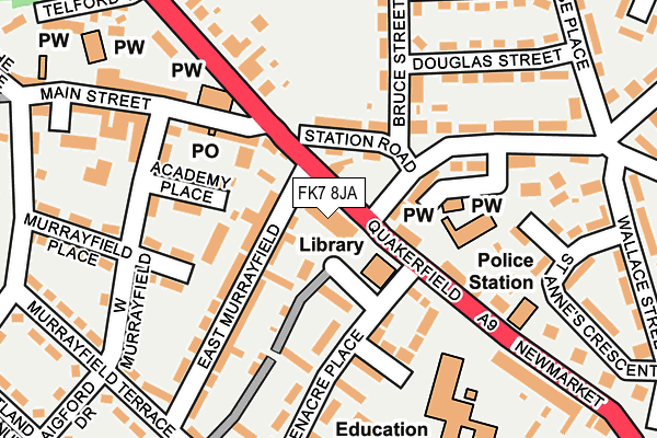 FK7 8JA map - OS OpenMap – Local (Ordnance Survey)