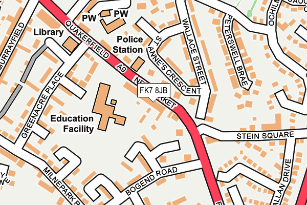 FK7 8JB map - OS OpenMap – Local (Ordnance Survey) FK7 8JB map - OS OpenMap – Local (Ordnance Survey)