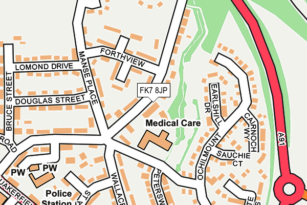 FK7 8JP map - OS OpenMap – Local (Ordnance Survey)