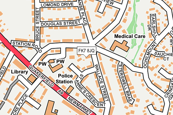 FK7 8JQ map - OS OpenMap – Local (Ordnance Survey) FK7 8JQ map - OS OpenMap – Local (Ordnance Survey)