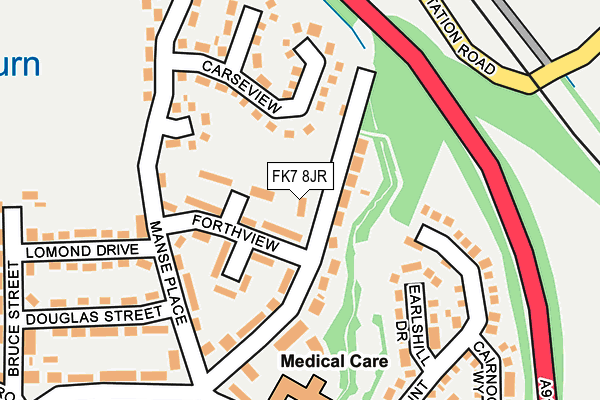FK7 8JR map - OS OpenMap – Local (Ordnance Survey) FK7 8JR map - OS OpenMap – Local (Ordnance Survey)