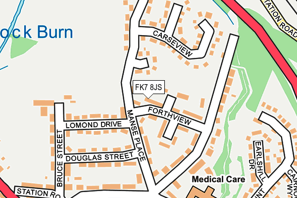 FK7 8JS map - OS OpenMap – Local (Ordnance Survey) FK7 8JS map - OS OpenMap – Local (Ordnance Survey)