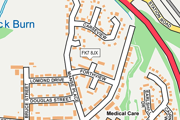 FK7 8JX map - OS OpenMap – Local (Ordnance Survey) FK7 8JX map - OS OpenMap – Local (Ordnance Survey)