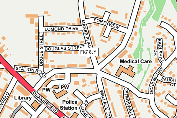 FK7 8JY map - OS OpenMap – Local (Ordnance Survey) FK7 8JY map - OS OpenMap – Local (Ordnance Survey)