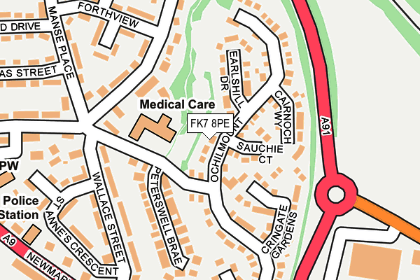FK7 8PE map - OS OpenMap – Local (Ordnance Survey) FK7 8PE map - OS OpenMap – Local (Ordnance Survey)