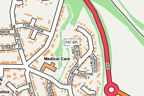 FK7 8PL map - OS OpenMap – Local (Ordnance Survey) FK7 8PL map - OS OpenMap – Local (Ordnance Survey)