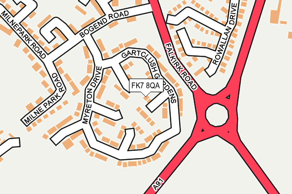 FK7 8QA map - OS OpenMap – Local (Ordnance Survey) FK7 8QA map - OS OpenMap – Local (Ordnance Survey)