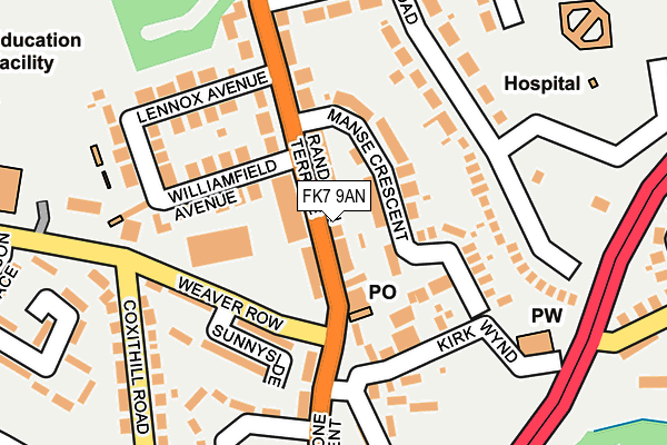 FK7 9AN map - OS OpenMap – Local (Ordnance Survey)