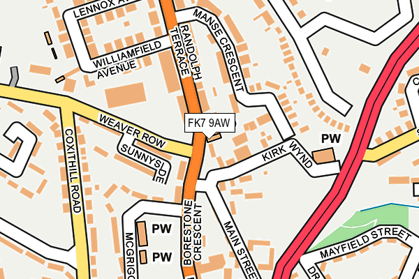 FK7 9AW map - OS OpenMap – Local (Ordnance Survey) FK7 9AW map - OS OpenMap – Local (Ordnance Survey)