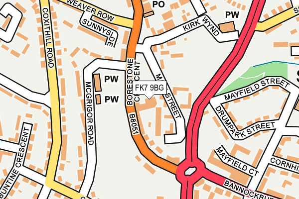 FK7 9BG map - OS OpenMap – Local (Ordnance Survey) FK7 9BG map - OS OpenMap – Local (Ordnance Survey)