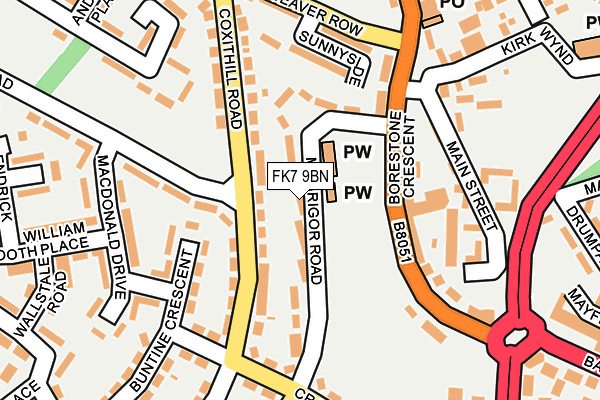 FK7 9BN map - OS OpenMap – Local (Ordnance Survey) FK7 9BN map - OS OpenMap – Local (Ordnance Survey)