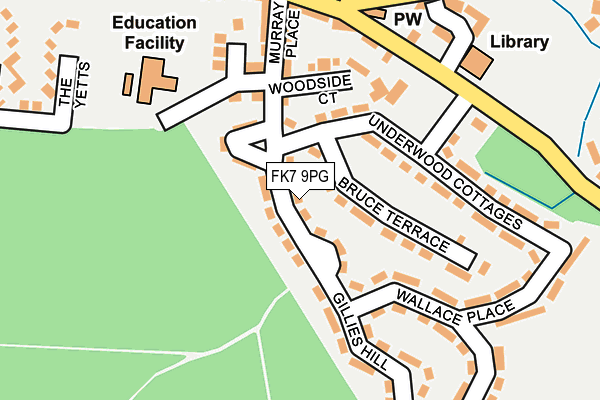 FK7 9PG map - OS OpenMap – Local (Ordnance Survey) FK7 9PG map - OS OpenMap – Local (Ordnance Survey)