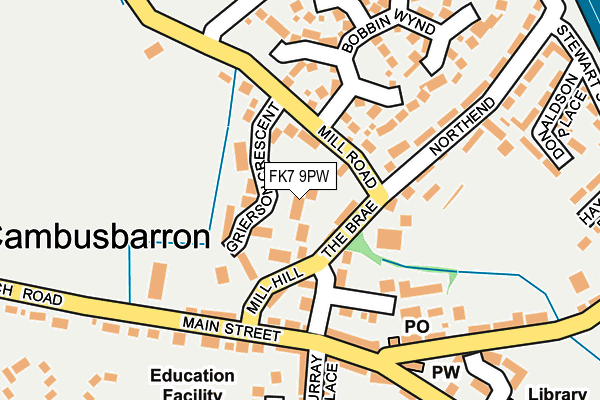FK7 9PW map - OS OpenMap – Local (Ordnance Survey)