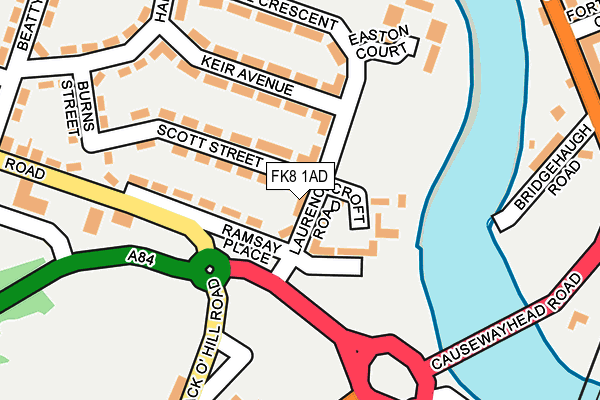 FK8 1AD map - OS OpenMap – Local (Ordnance Survey) FK8 1AD map - OS OpenMap – Local (Ordnance Survey)