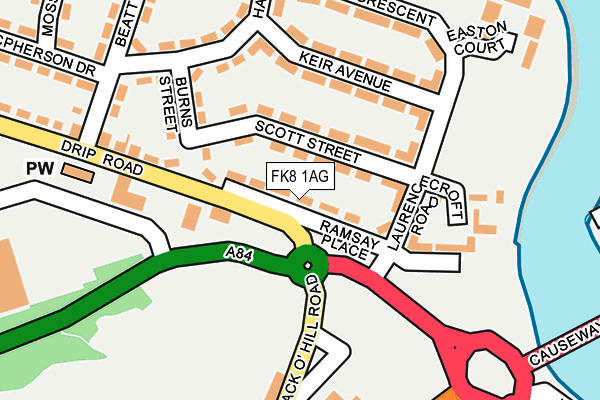 FK8 1AG map - OS OpenMap – Local (Ordnance Survey) FK8 1AG map - OS OpenMap – Local (Ordnance Survey)