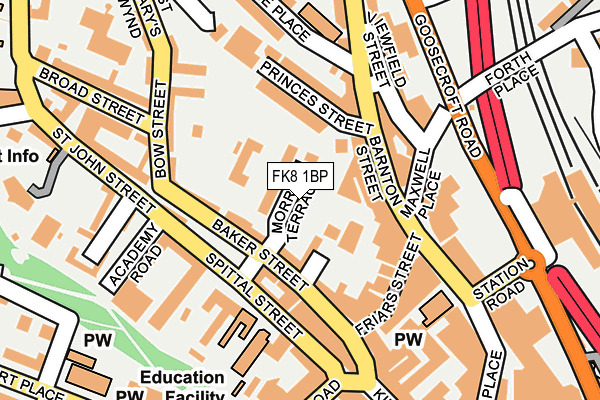 FK8 1BP map - OS OpenMap – Local (Ordnance Survey) FK8 1BP map - OS OpenMap – Local (Ordnance Survey)
