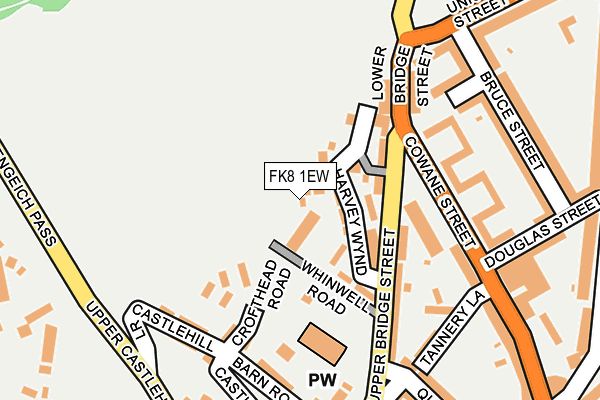 FK8 1EW map - OS OpenMap – Local (Ordnance Survey) FK8 1EW map - OS OpenMap – Local (Ordnance Survey)