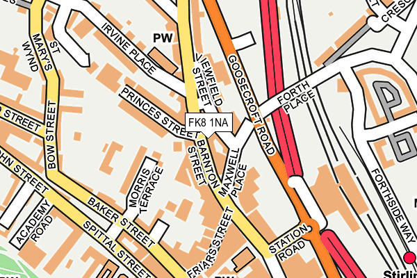 FK8 1NA map - OS OpenMap – Local (Ordnance Survey) FK8 1NA map - OS OpenMap – Local (Ordnance Survey)