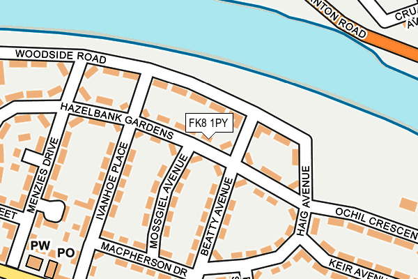 FK8 1PY map - OS OpenMap – Local (Ordnance Survey) FK8 1PY map - OS OpenMap – Local (Ordnance Survey)