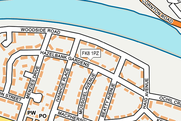 FK8 1PZ map - OS OpenMap – Local (Ordnance Survey) FK8 1PZ map - OS OpenMap – Local (Ordnance Survey)
