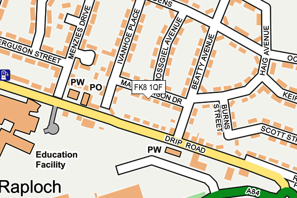 FK8 1QF map - OS OpenMap – Local (Ordnance Survey)