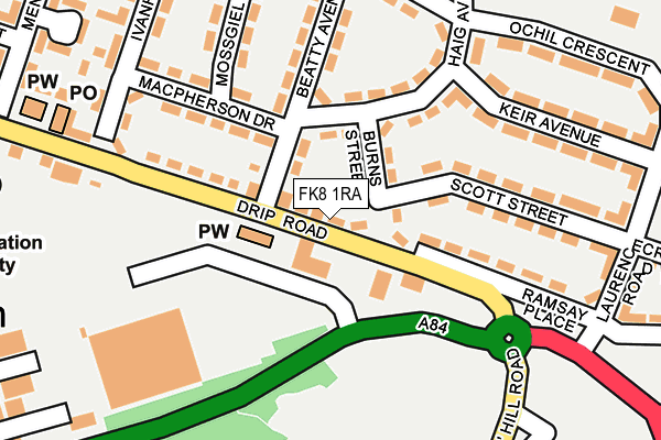 FK8 1RA map - OS OpenMap – Local (Ordnance Survey) FK8 1RA map - OS OpenMap – Local (Ordnance Survey)