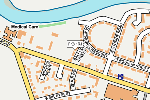 FK8 1RJ map - OS OpenMap – Local (Ordnance Survey) FK8 1RJ map - OS OpenMap – Local (Ordnance Survey)