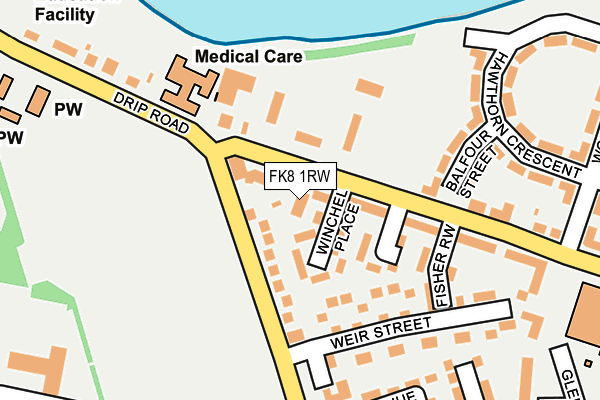 FK8 1RW map - OS OpenMap – Local (Ordnance Survey) FK8 1RW map - OS OpenMap – Local (Ordnance Survey)