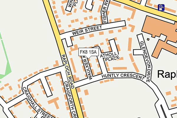 FK8 1SA map - OS OpenMap – Local (Ordnance Survey) FK8 1SA map - OS OpenMap – Local (Ordnance Survey)