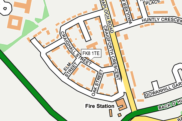 FK8 1TE map - OS OpenMap – Local (Ordnance Survey) FK8 1TE map - OS OpenMap – Local (Ordnance Survey)