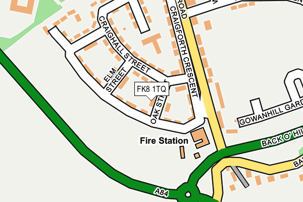 FK8 1TQ map - OS OpenMap – Local (Ordnance Survey) FK8 1TQ map - OS OpenMap – Local (Ordnance Survey)