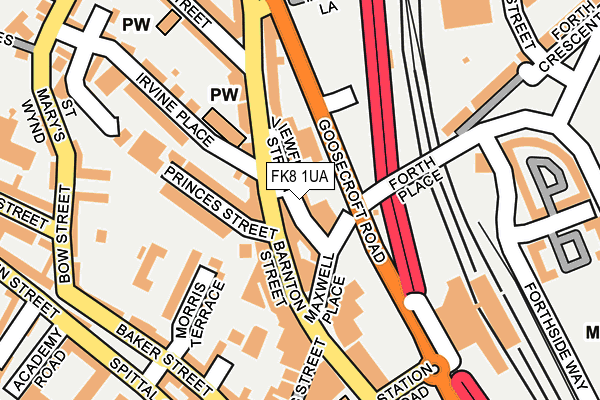 FK8 1UA map - OS OpenMap – Local (Ordnance Survey) FK8 1UA map - OS OpenMap – Local (Ordnance Survey)