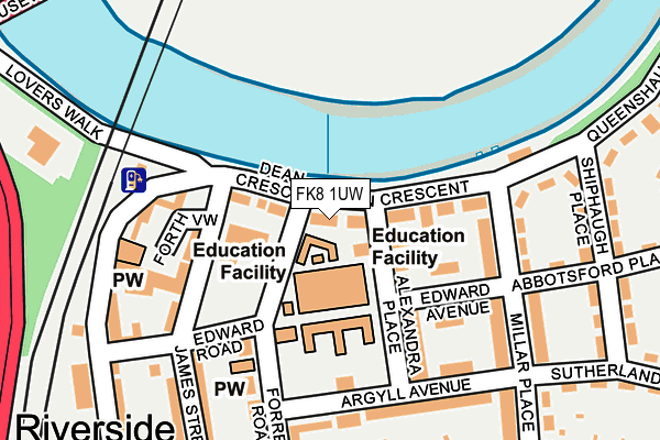 FK8 1UW map - OS OpenMap – Local (Ordnance Survey) FK8 1UW map - OS OpenMap – Local (Ordnance Survey)