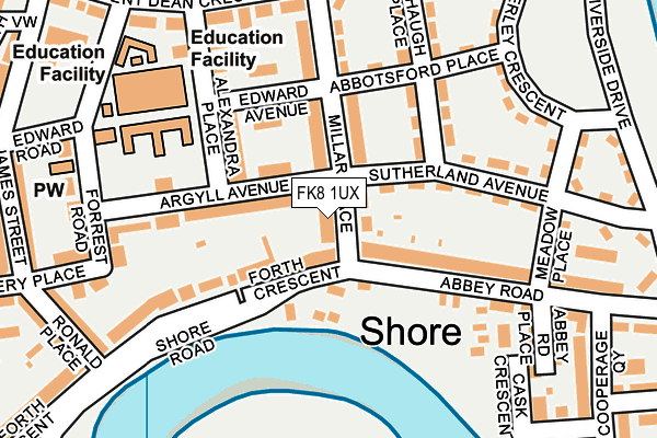 FK8 1UX map - OS OpenMap – Local (Ordnance Survey) FK8 1UX map - OS OpenMap – Local (Ordnance Survey)