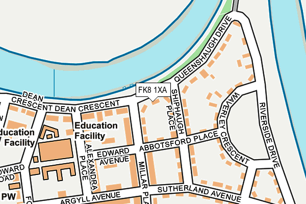 FK8 1XA map - OS OpenMap – Local (Ordnance Survey) FK8 1XA map - OS OpenMap – Local (Ordnance Survey)