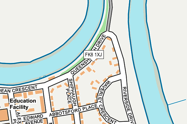 FK8 1XJ map - OS OpenMap – Local (Ordnance Survey) FK8 1XJ map - OS OpenMap – Local (Ordnance Survey)