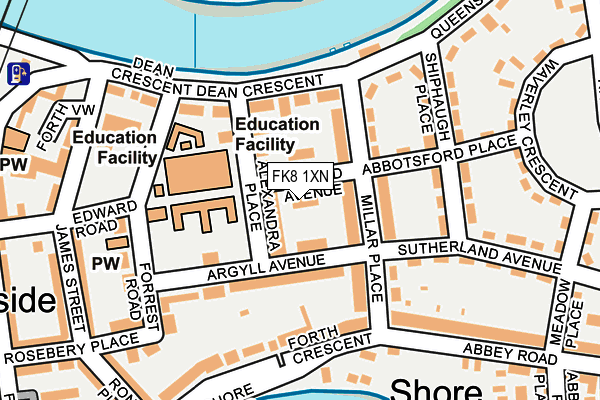 FK8 1XN map - OS OpenMap – Local (Ordnance Survey) FK8 1XN map - OS OpenMap – Local (Ordnance Survey)