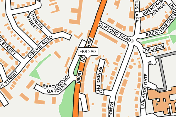 FK8 2AG map - OS OpenMap – Local (Ordnance Survey) FK8 2AG map - OS OpenMap – Local (Ordnance Survey)