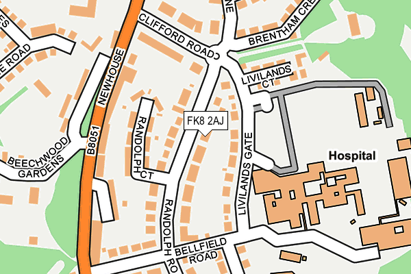 FK8 2AJ map - OS OpenMap – Local (Ordnance Survey) FK8 2AJ map - OS OpenMap – Local (Ordnance Survey)