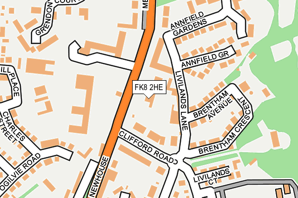 FK8 2HE map - OS OpenMap – Local (Ordnance Survey) FK8 2HE map - OS OpenMap – Local (Ordnance Survey)
