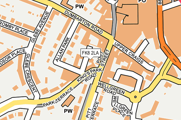 FK8 2LA map - OS OpenMap – Local (Ordnance Survey) FK8 2LA map - OS OpenMap – Local (Ordnance Survey)