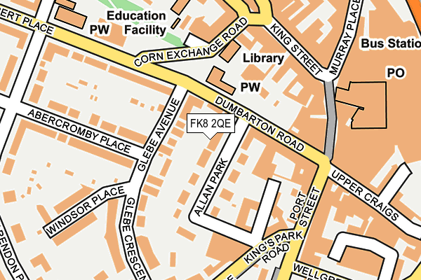 FK8 2QE map - OS OpenMap – Local (Ordnance Survey) FK8 2QE map - OS OpenMap – Local (Ordnance Survey)