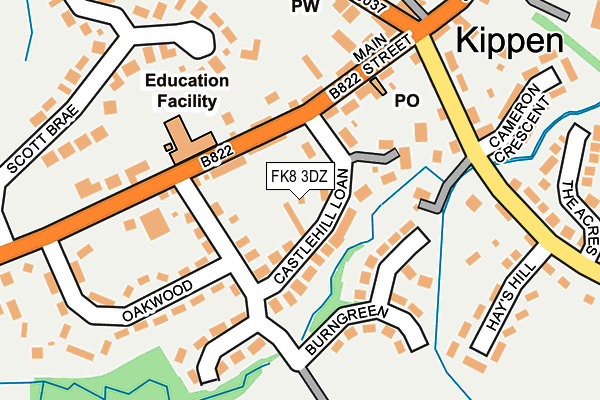 FK8 3DZ map - OS OpenMap – Local (Ordnance Survey) FK8 3DZ map - OS OpenMap – Local (Ordnance Survey)