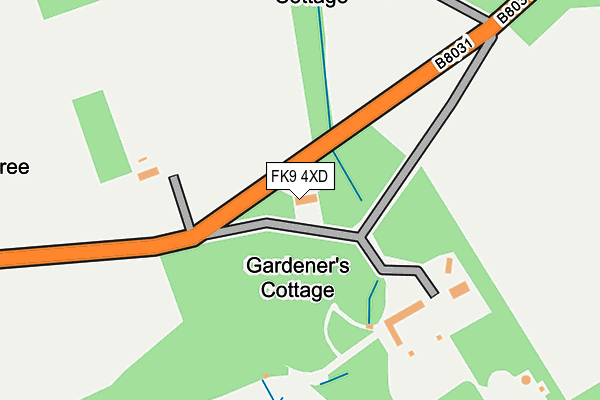 FK9 4XD map - OS OpenMap – Local (Ordnance Survey) FK9 4XD map - OS OpenMap – Local (Ordnance Survey)