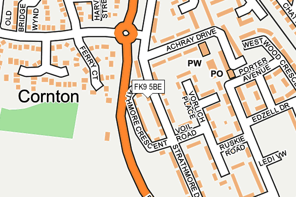 FK9 5BE map - OS OpenMap – Local (Ordnance Survey) FK9 5BE map - OS OpenMap – Local (Ordnance Survey)