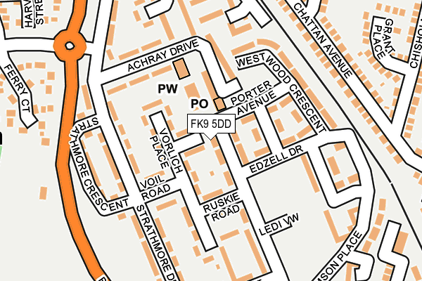 FK9 5DD map - OS OpenMap – Local (Ordnance Survey) FK9 5DD map - OS OpenMap – Local (Ordnance Survey)