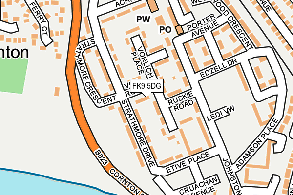 FK9 5DG map - OS OpenMap – Local (Ordnance Survey) FK9 5DG map - OS OpenMap – Local (Ordnance Survey)