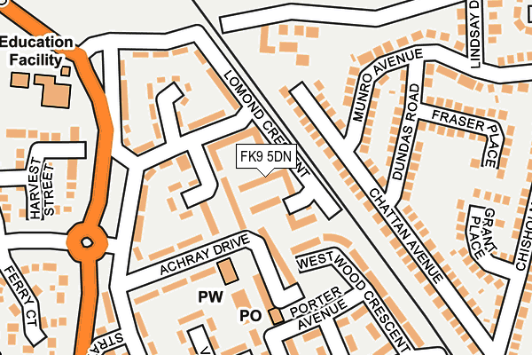 FK9 5DN map - OS OpenMap – Local (Ordnance Survey) FK9 5DN map - OS OpenMap – Local (Ordnance Survey)