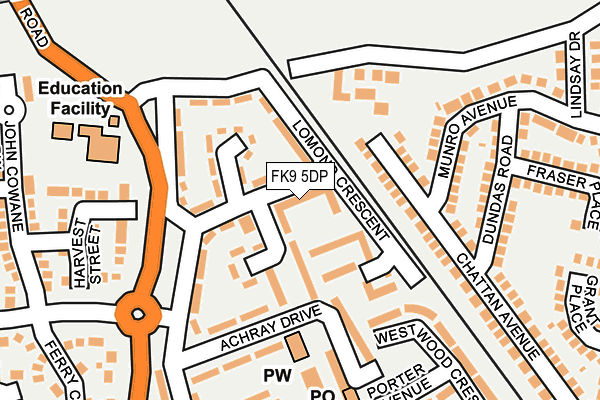FK9 5DP map - OS OpenMap – Local (Ordnance Survey) FK9 5DP map - OS OpenMap – Local (Ordnance Survey)